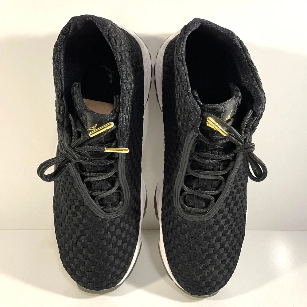 Nike Mens Size 10 Jordan Future Black Metallic Gold Sneakers 656503-031